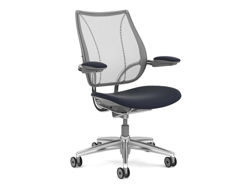 Humanscale Liberty - Chair - task - ergonomic - armrests - tilt - swivel - ticino leather - black, canyon L113BJ10TL22CFSSNSC