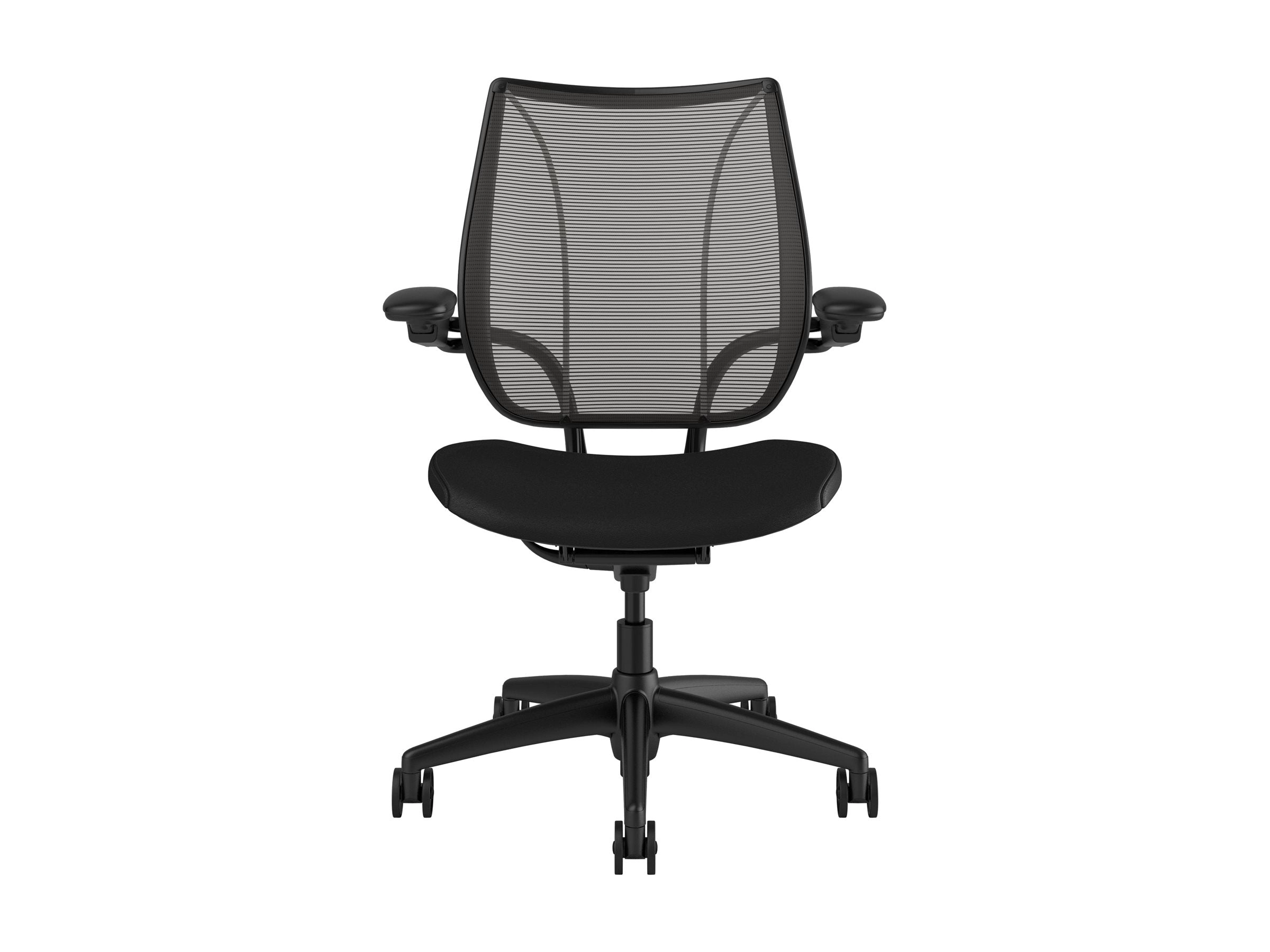 Humanscale Liberty - Chair - task - ergonomic - armrests - tilt - swivel - ticino leather - black, obsidian L113BN10TL10NFSSNSC