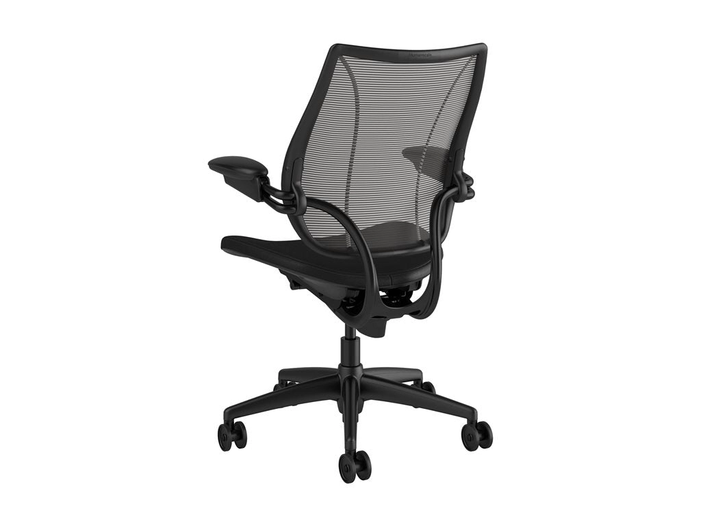 Humanscale Liberty - Chair - task - ergonomic - armrests - tilt - swivel - ticino leather - black, obsidian L113BN10TL10NFSSNSC
