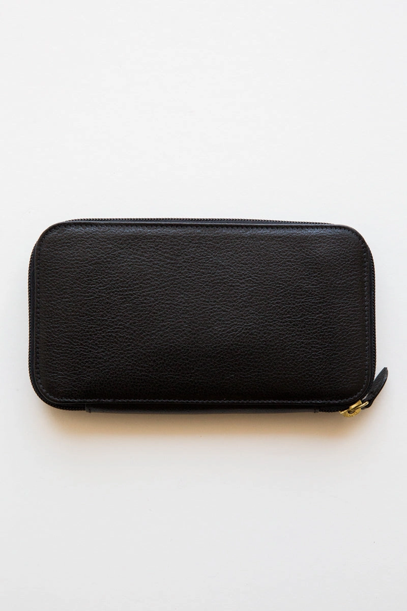 il bisonte black zip around baratti wallet