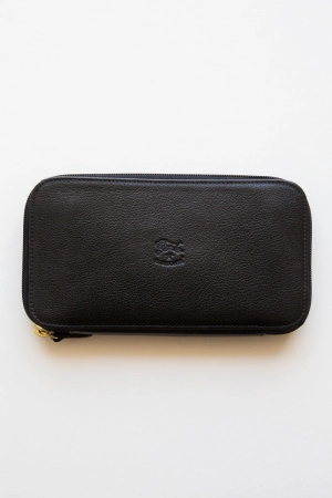 il bisonte black zip around baratti wallet