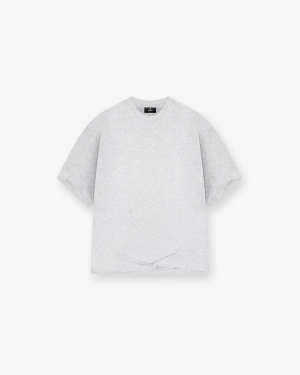 Initial Boxy T-Shirt - Ice Grey Marl