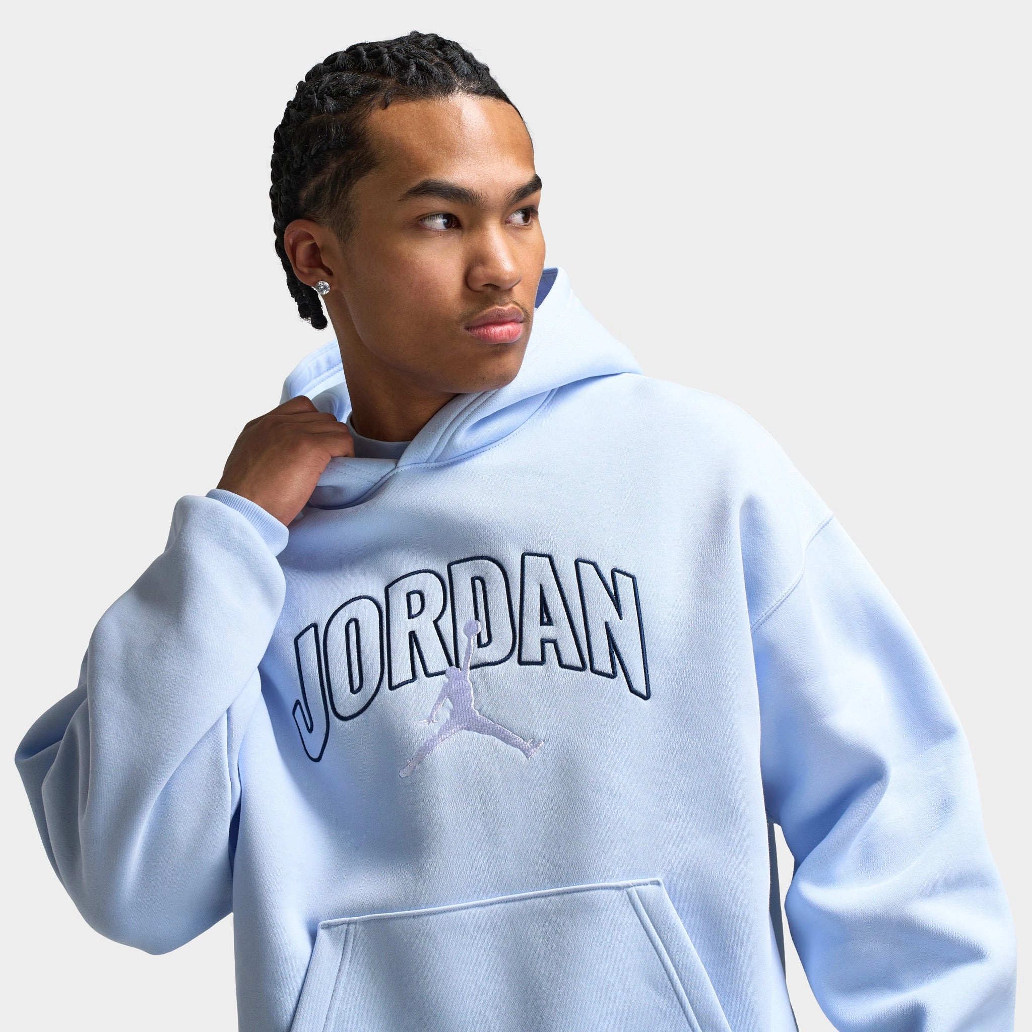 Jordan Brooklyn Oversized Pullover Hoodie Hydrogen Blue / Sail