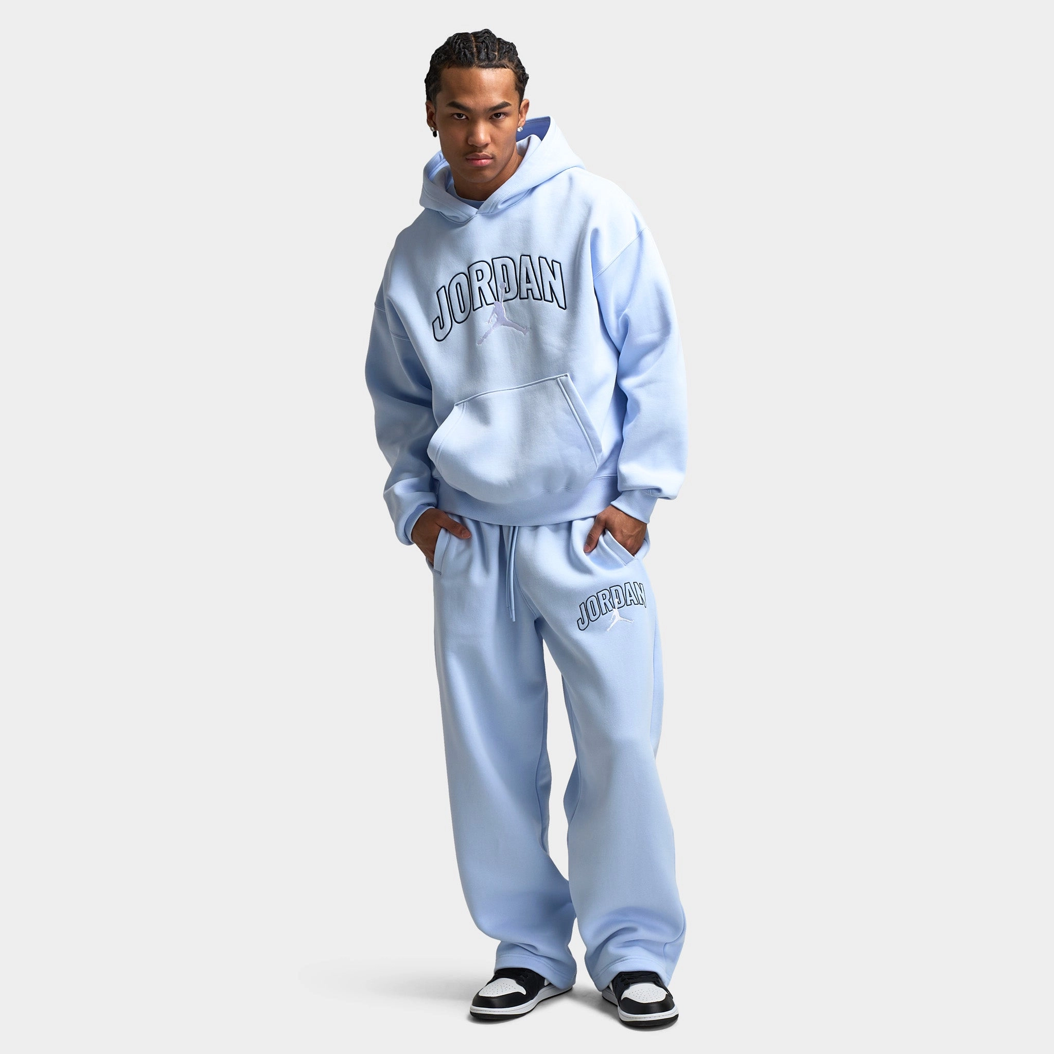 Jordan Brooklyn Oversized Pullover Hoodie Hydrogen Blue / Sail