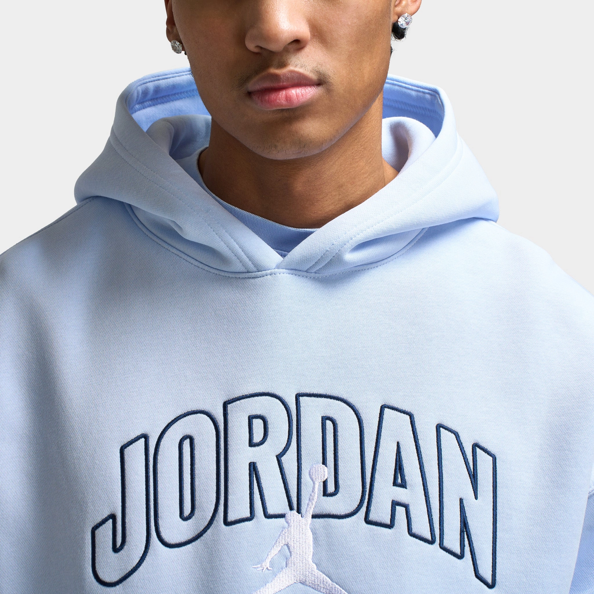 Jordan Brooklyn Oversized Pullover Hoodie Hydrogen Blue / Sail