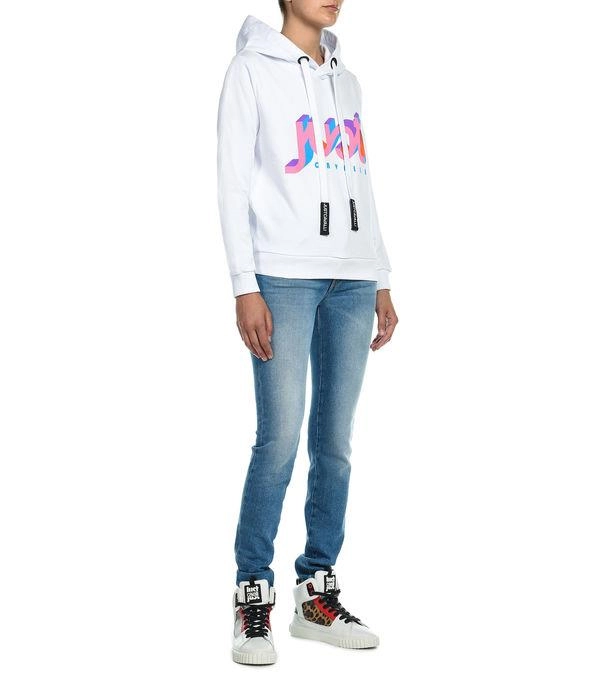 Just Cavalli Logo Print Drawstring Hoodie