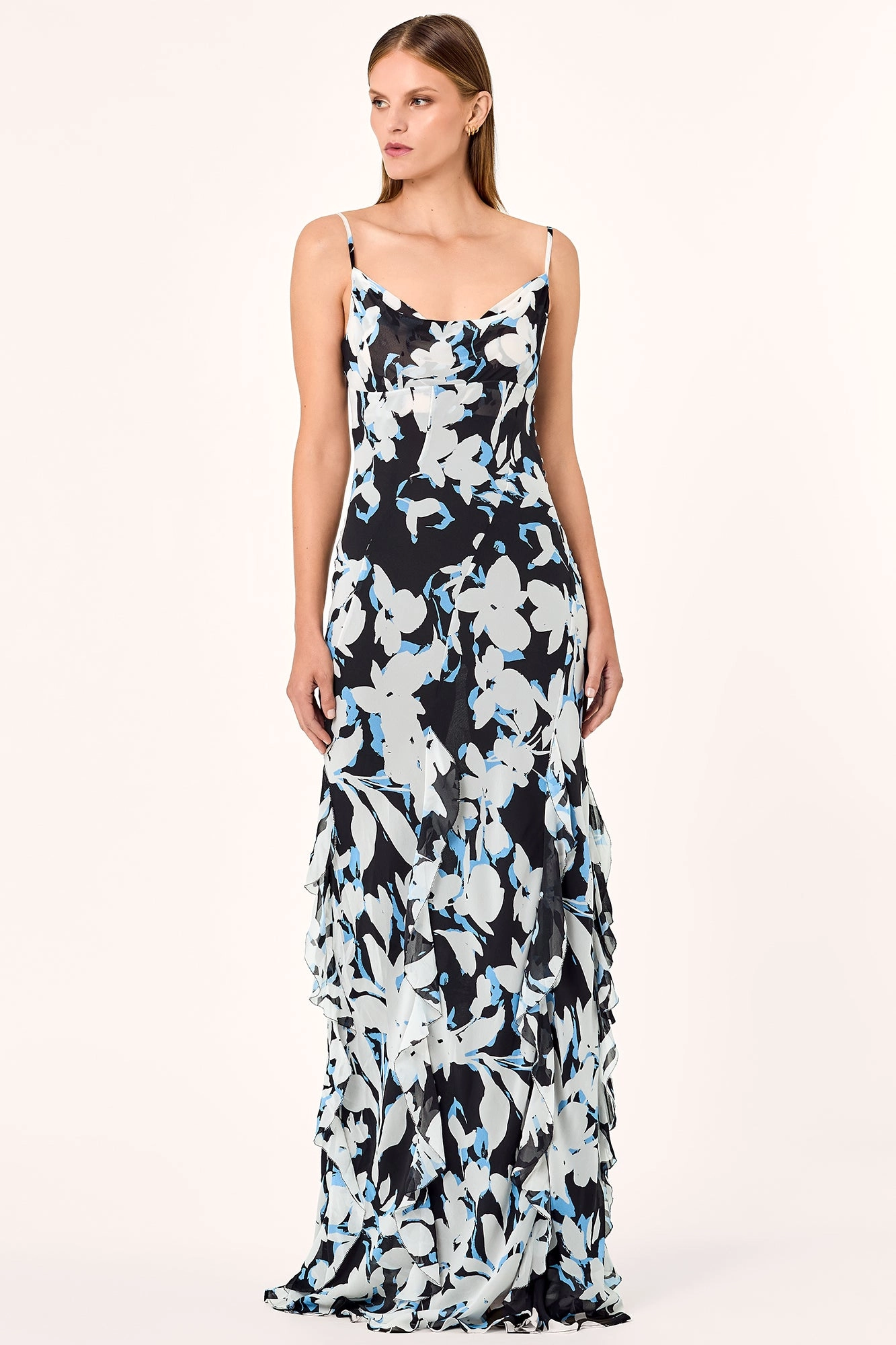 Kamila Gown - Black Blur Print