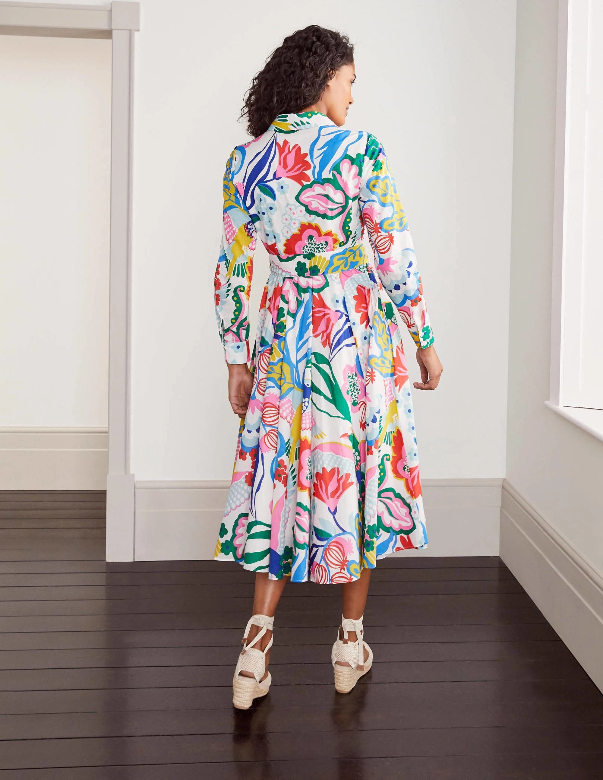 Kitty Midi Shirt Dress-Ivory, Exotic Escape