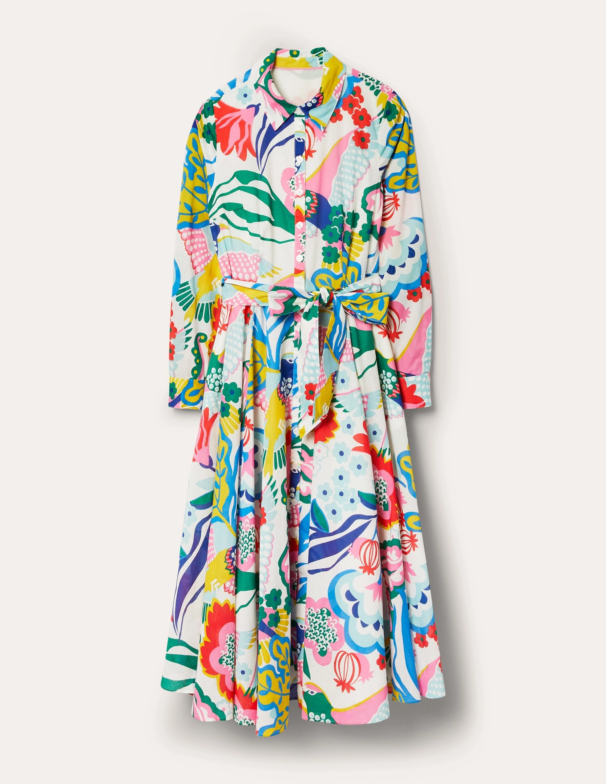 Kitty Midi Shirt Dress-Ivory, Exotic Escape