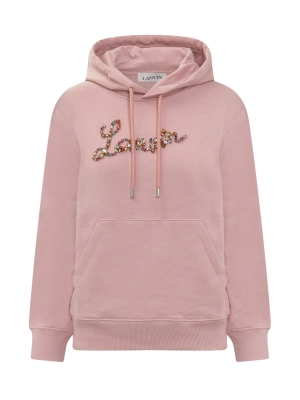Lanvin Logo Embellished Drawstring Hoodie