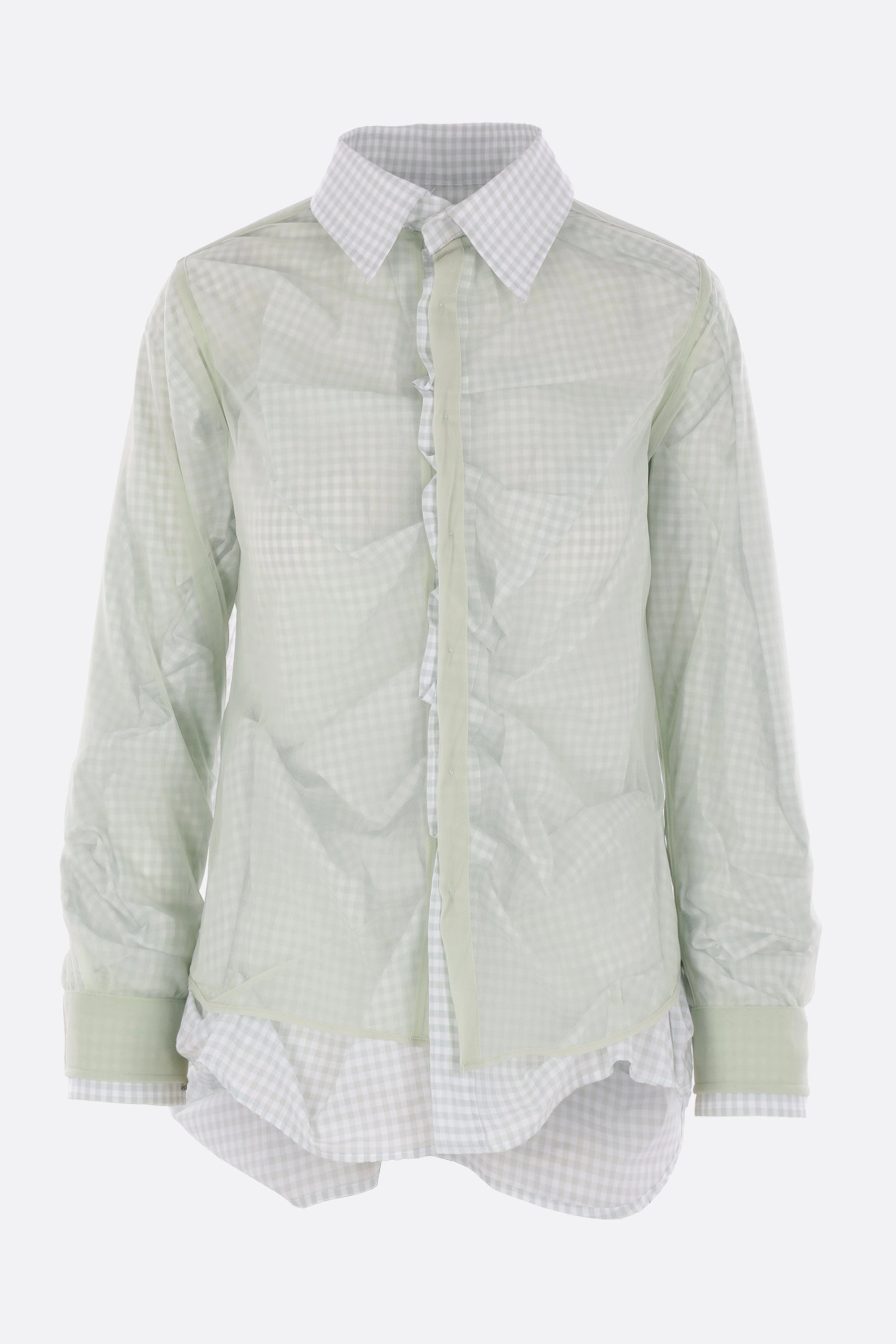 layered shirt in cotton and organza