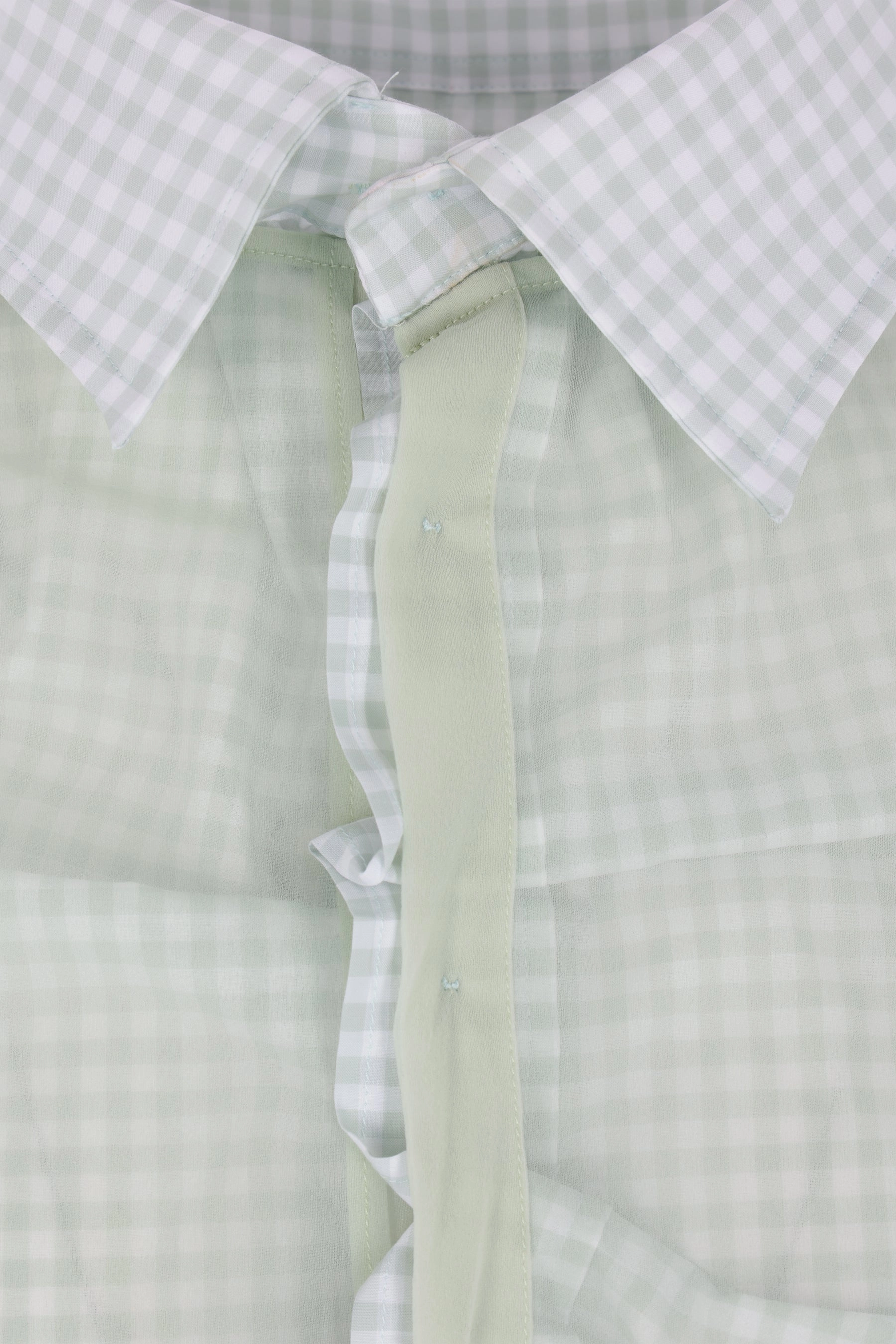 layered shirt in cotton and organza