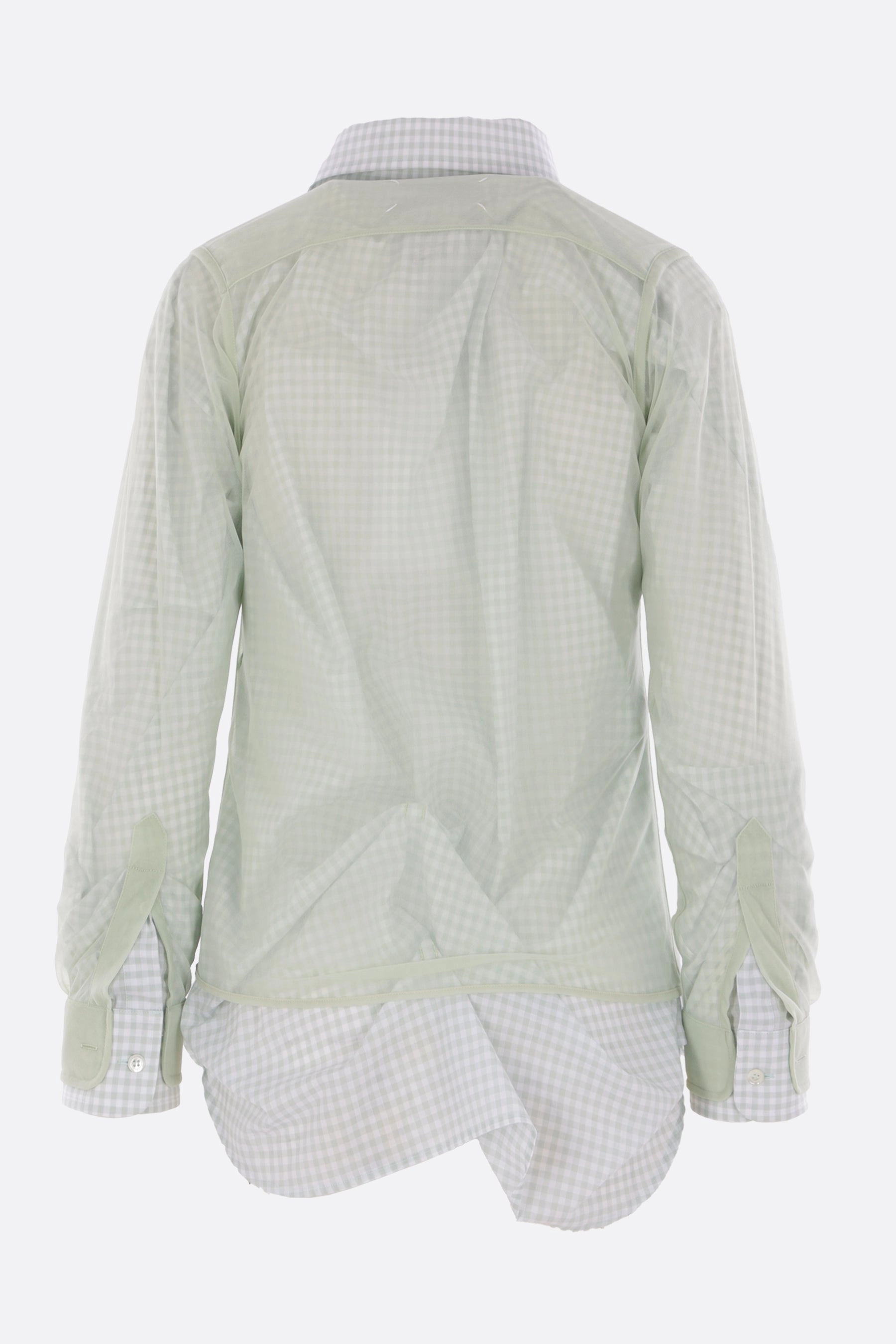 layered shirt in cotton and organza