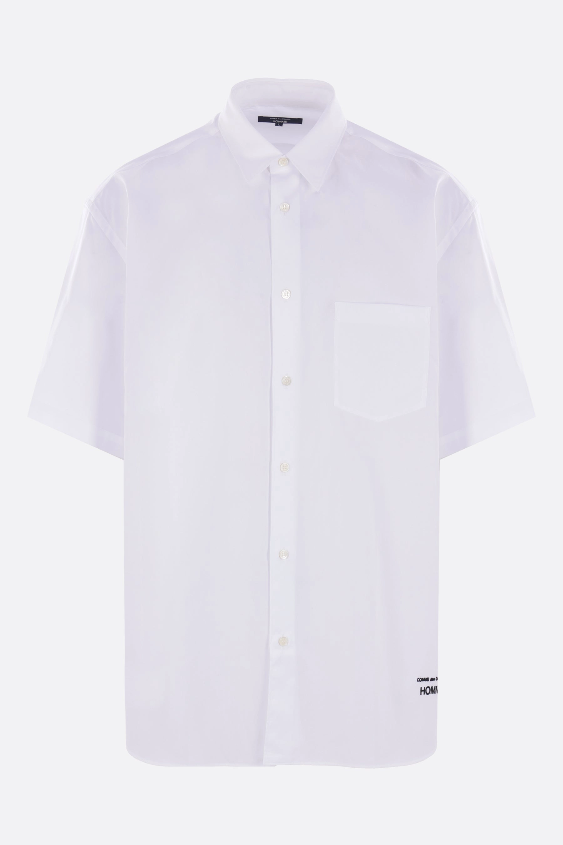 logo embroidered poplin short-sleeve shirt