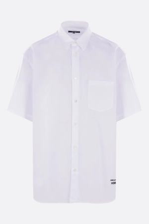 logo embroidered poplin short-sleeve shirt