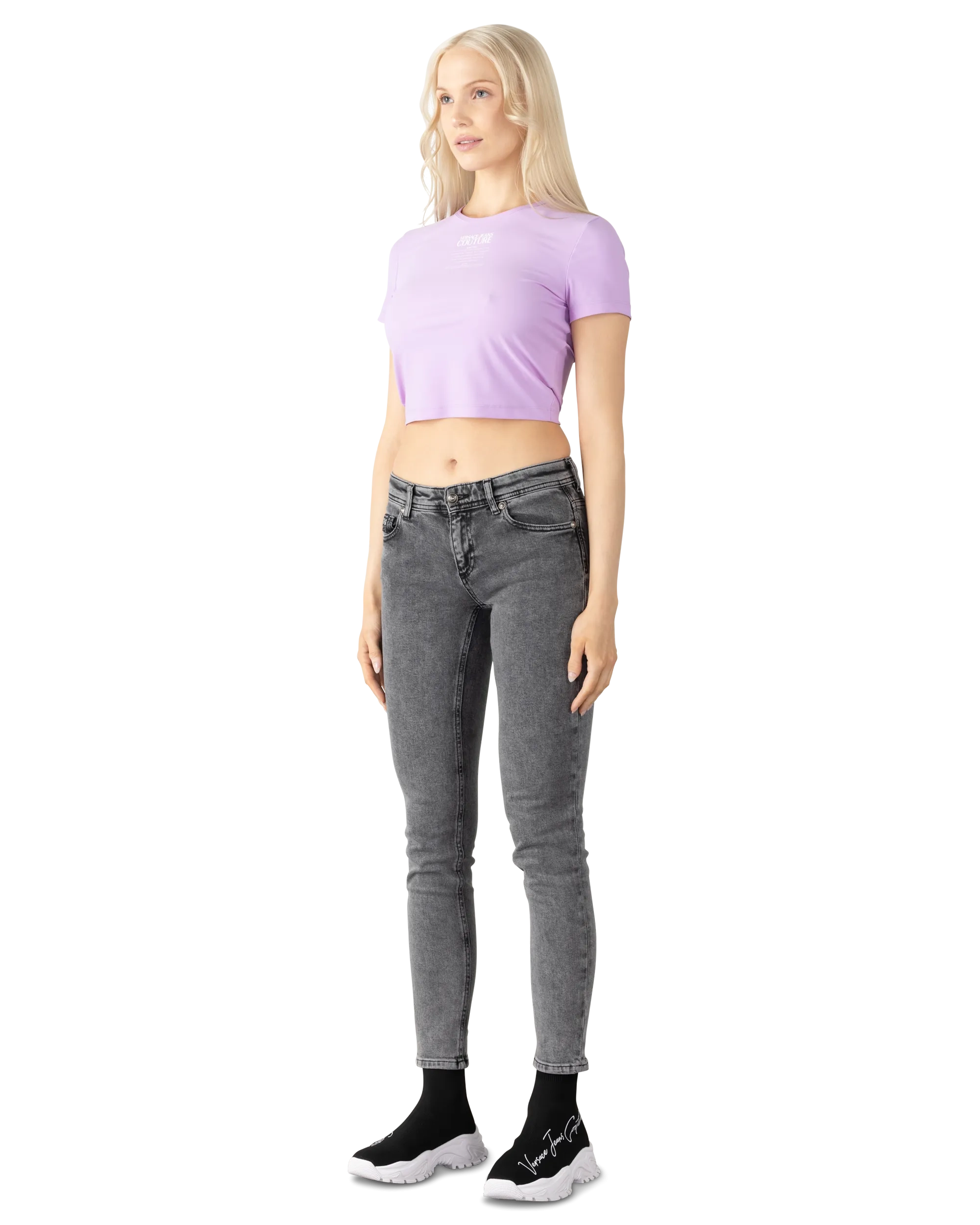 Logo Print Cropped T-Shirt