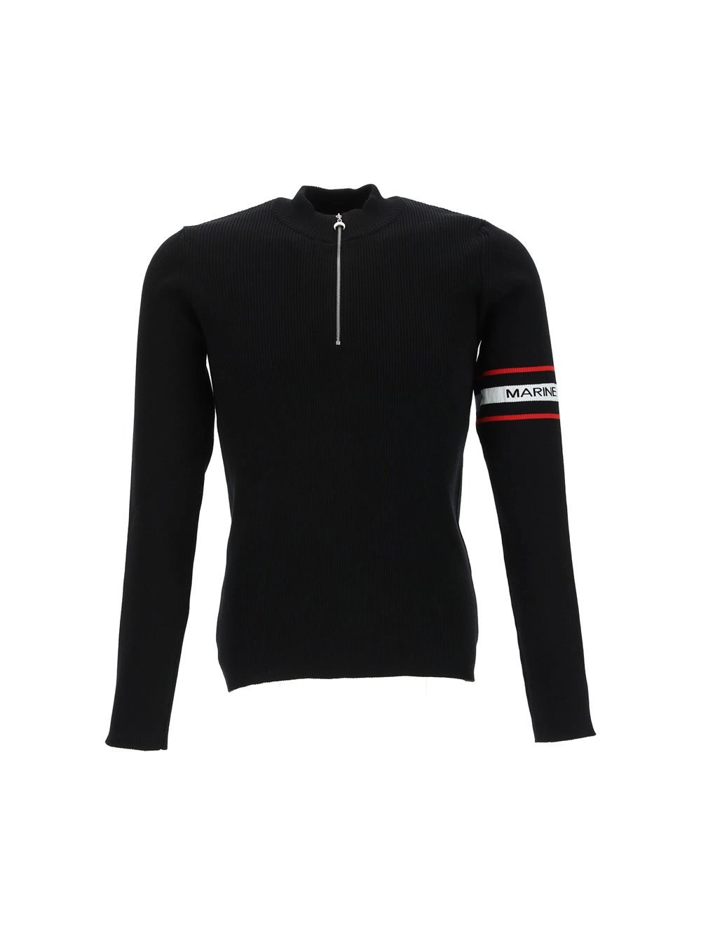 Marine Serre Logo Detailed Half-Zipped Sweatshirt