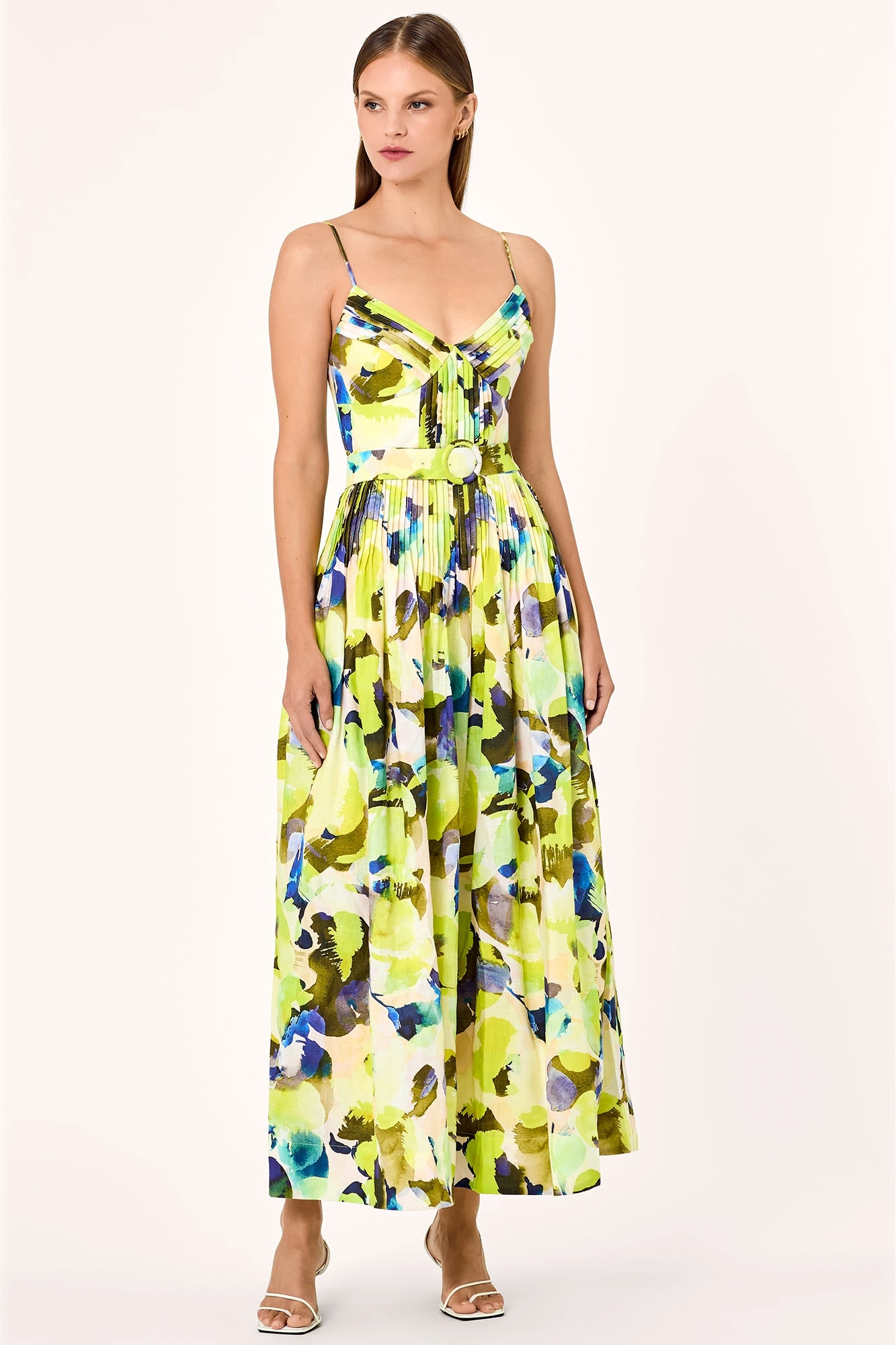 Mireille Dress - Limeade Blur Print