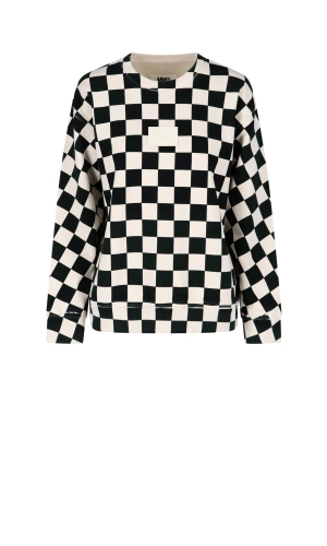 MM6 Maison Margiela Check Printed Crewneck Sweatshirt