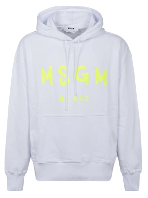 MSGM Logo Printed Drawstring Hoodie