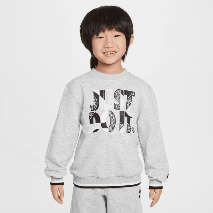 NIKE KID'S OUTSIDE THE LINE FRENCH TERRY GREY SWEATSHIRT