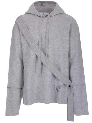 Off-White Logo Patch Drawstring Hoodie