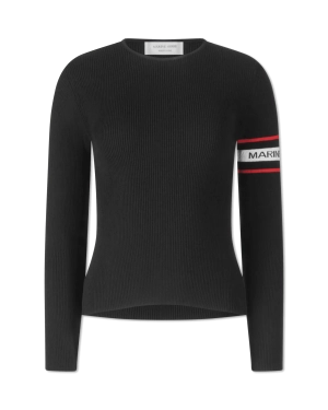 Openback Ribbed Crewneck Sweater