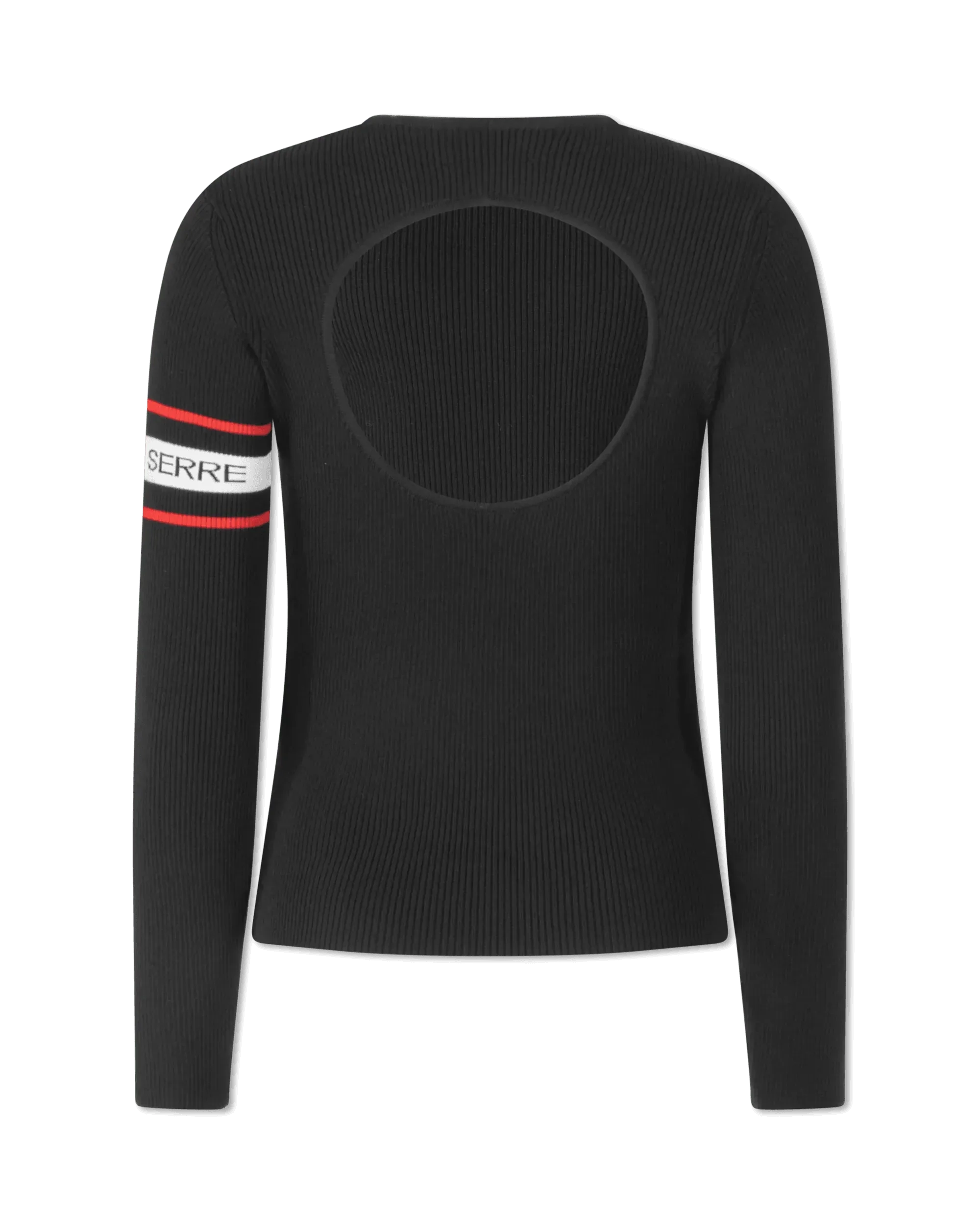 Openback Ribbed Crewneck Sweater