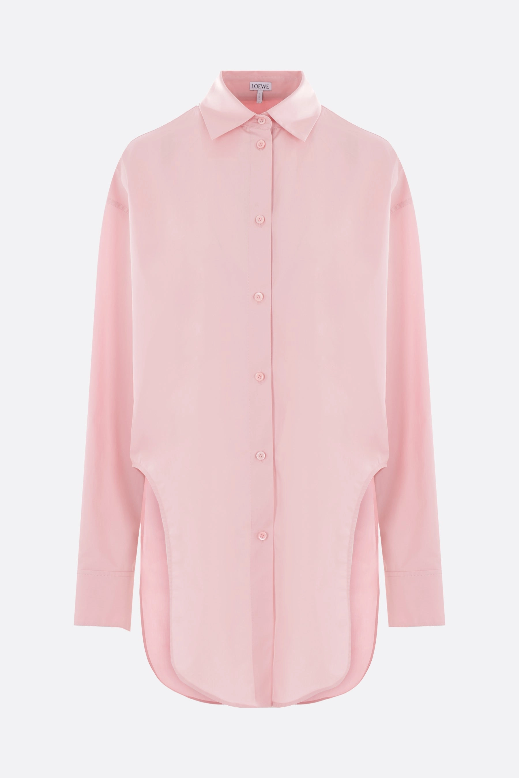 oversize poplin shirt with curved slits