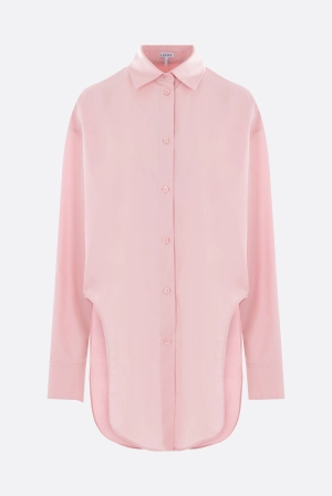 oversize poplin shirt with curved slits