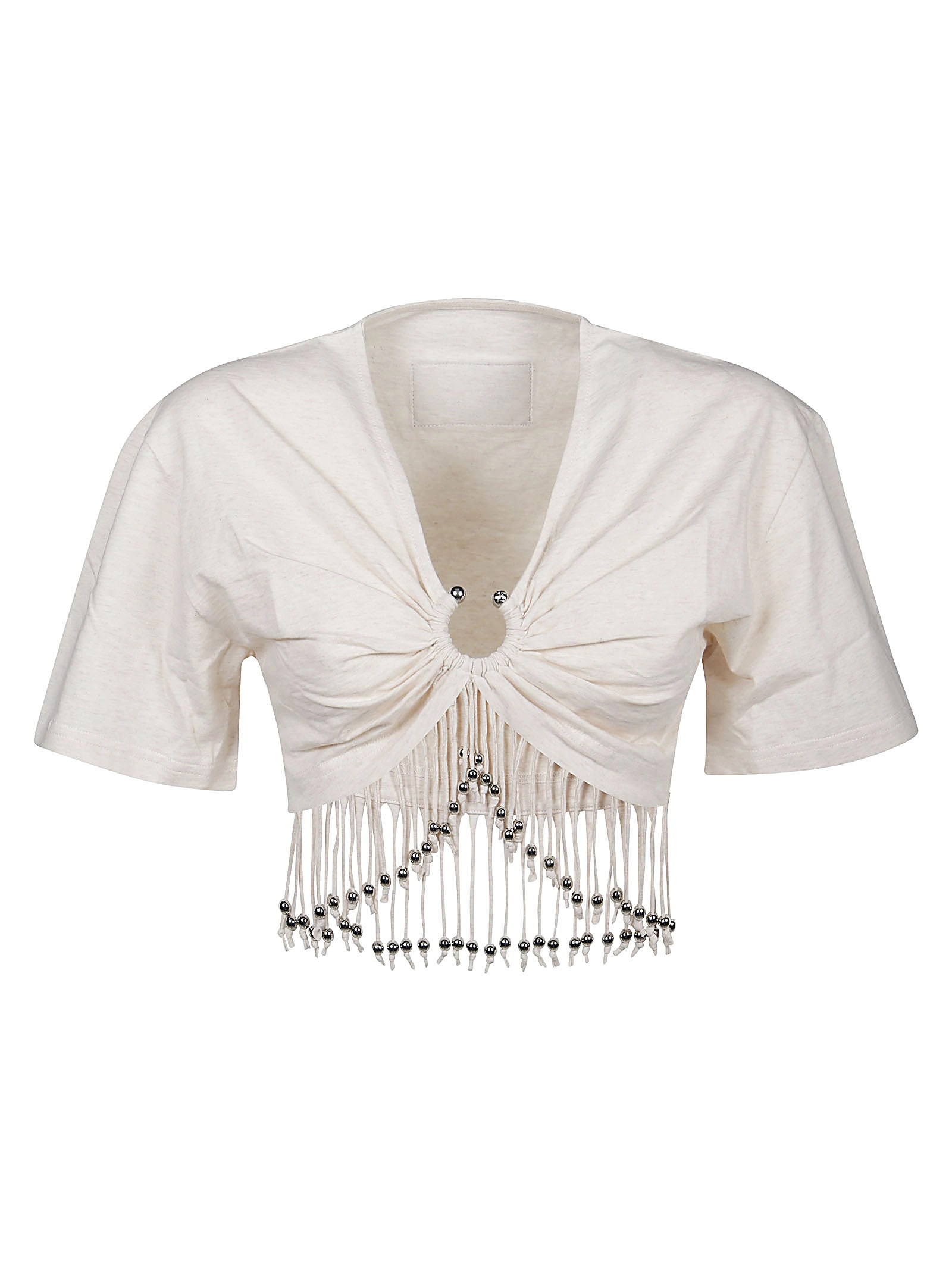 Paco Rabanne Fringed V-Neck T-Shirt