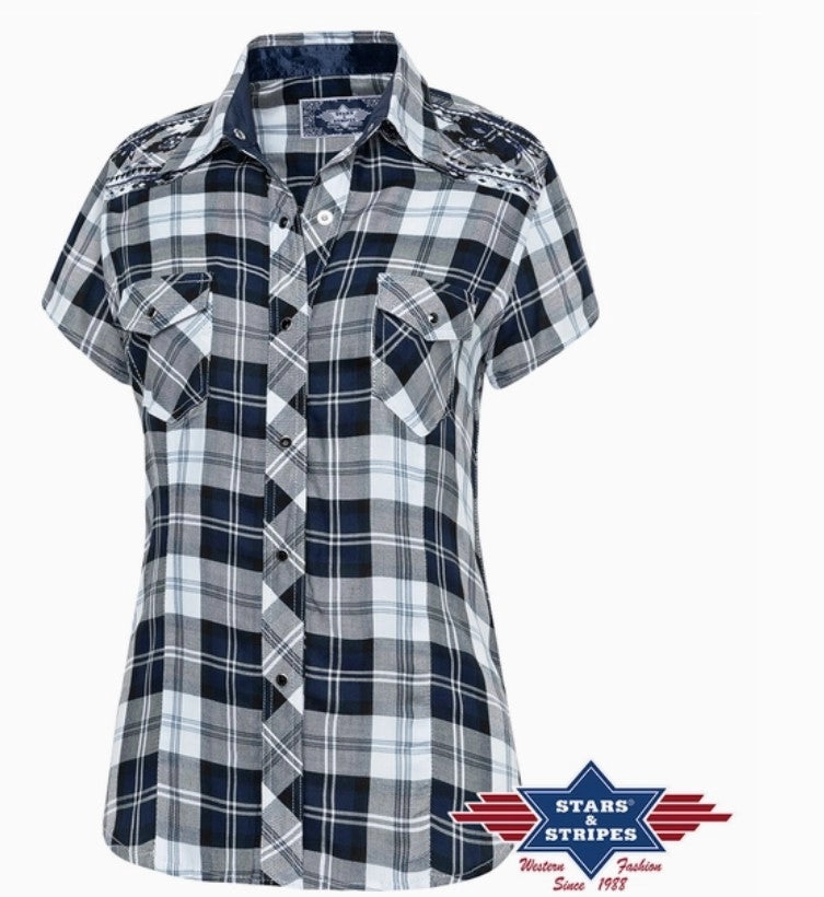 Pasadena Blue in Short Ladies Western Blouse