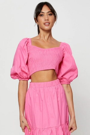 Pink Crop Top Short Sleeve