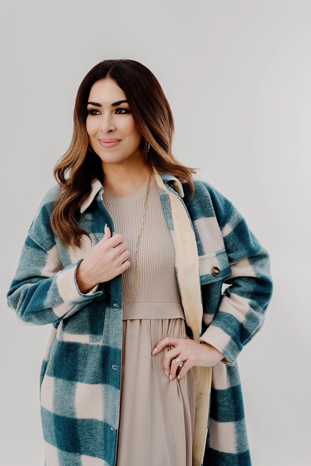 Plush Plaid Tunic Shacket