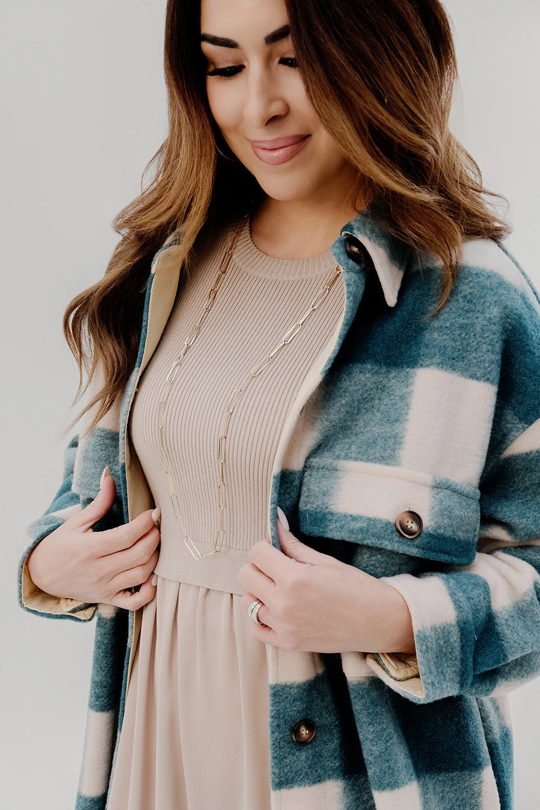 Plush Plaid Tunic Shacket