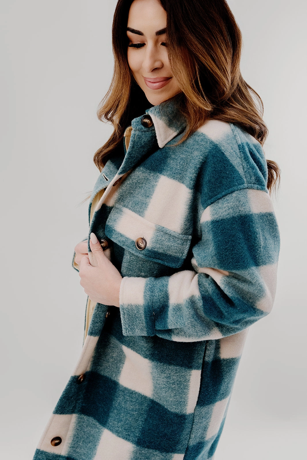 Plush Plaid Tunic Shacket