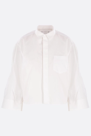 poplin shirt with deconstructed sleeves