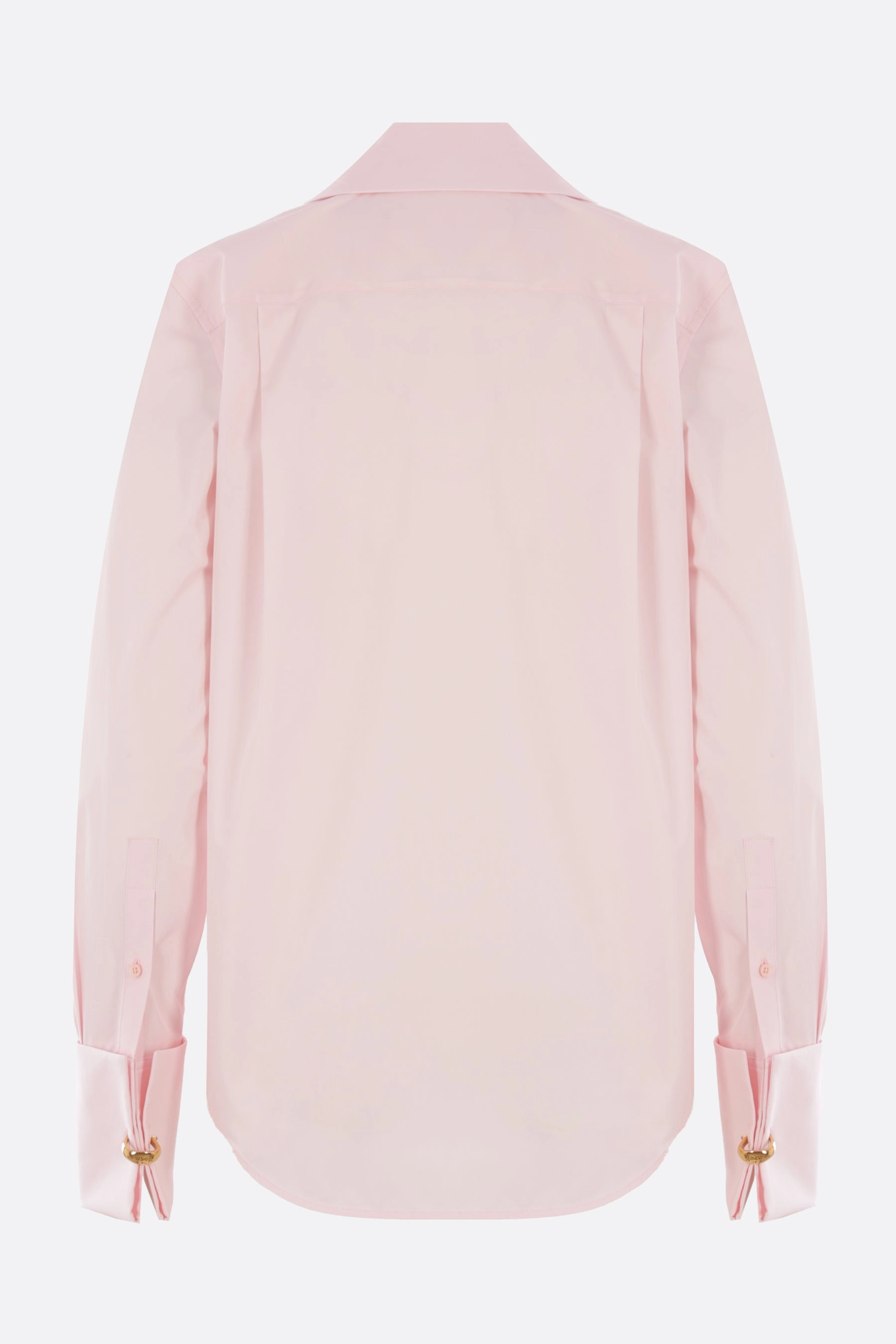 poplin shirt with pleated neck tie