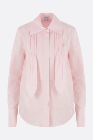 poplin shirt with pleated neck tie