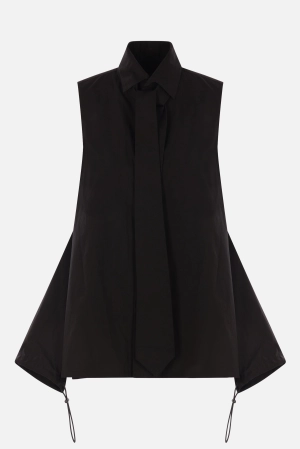 poplin sleeveless tie shirt