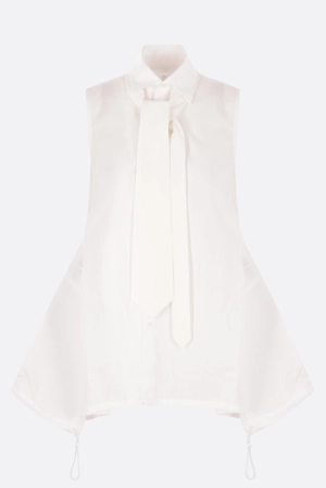 poplin sleeveless tie shirt