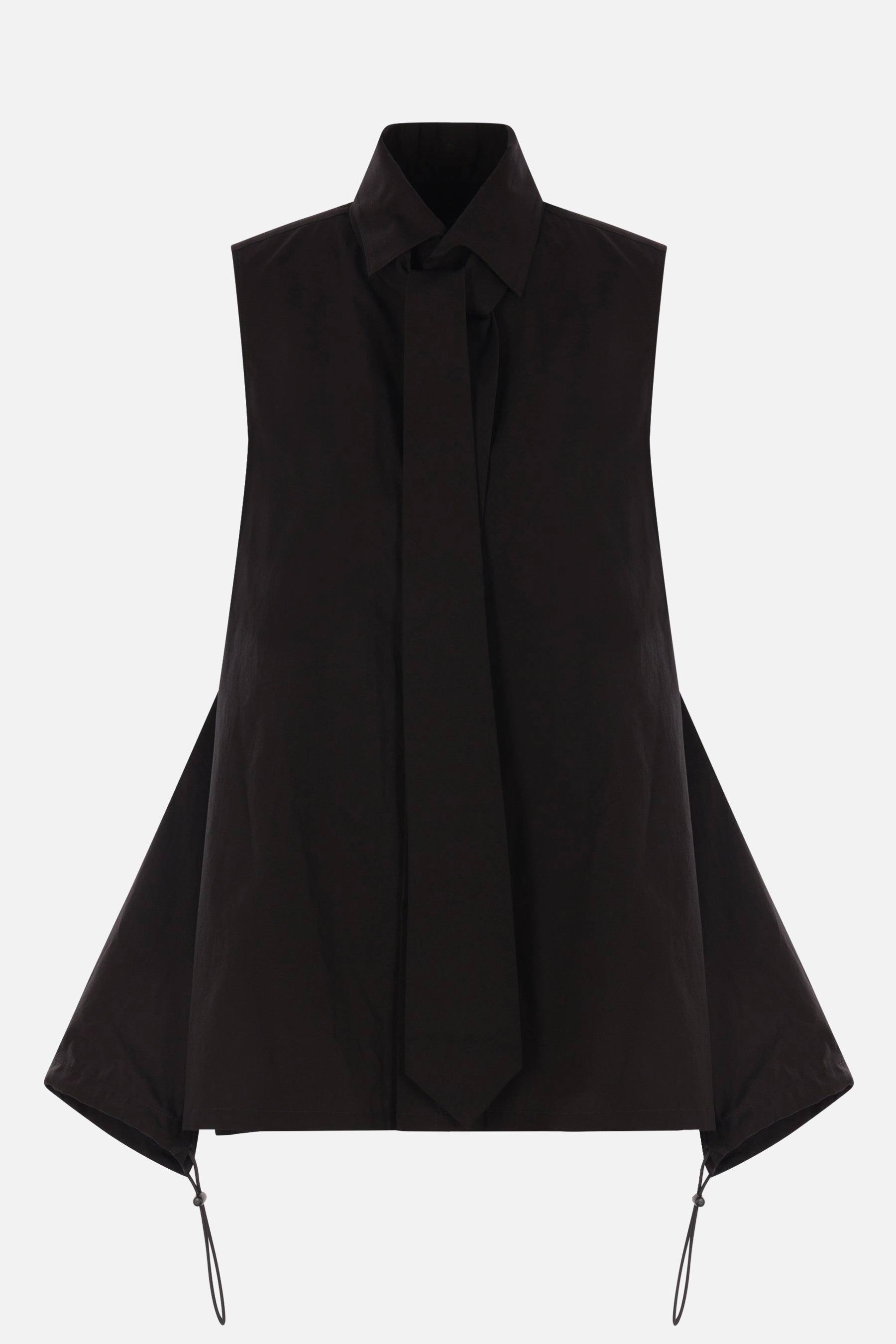 poplin sleeveless tie shirt