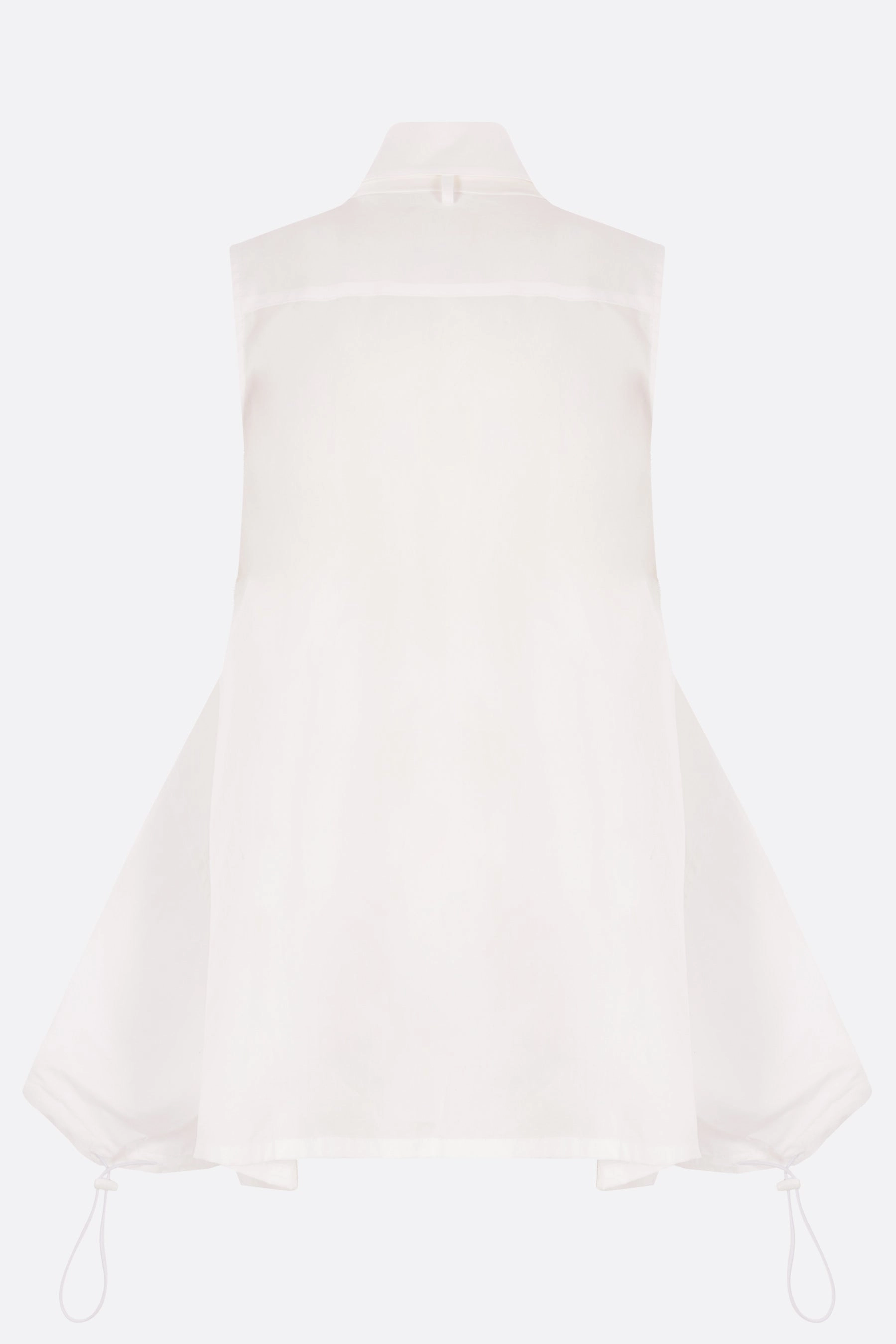 poplin sleeveless tie shirt
