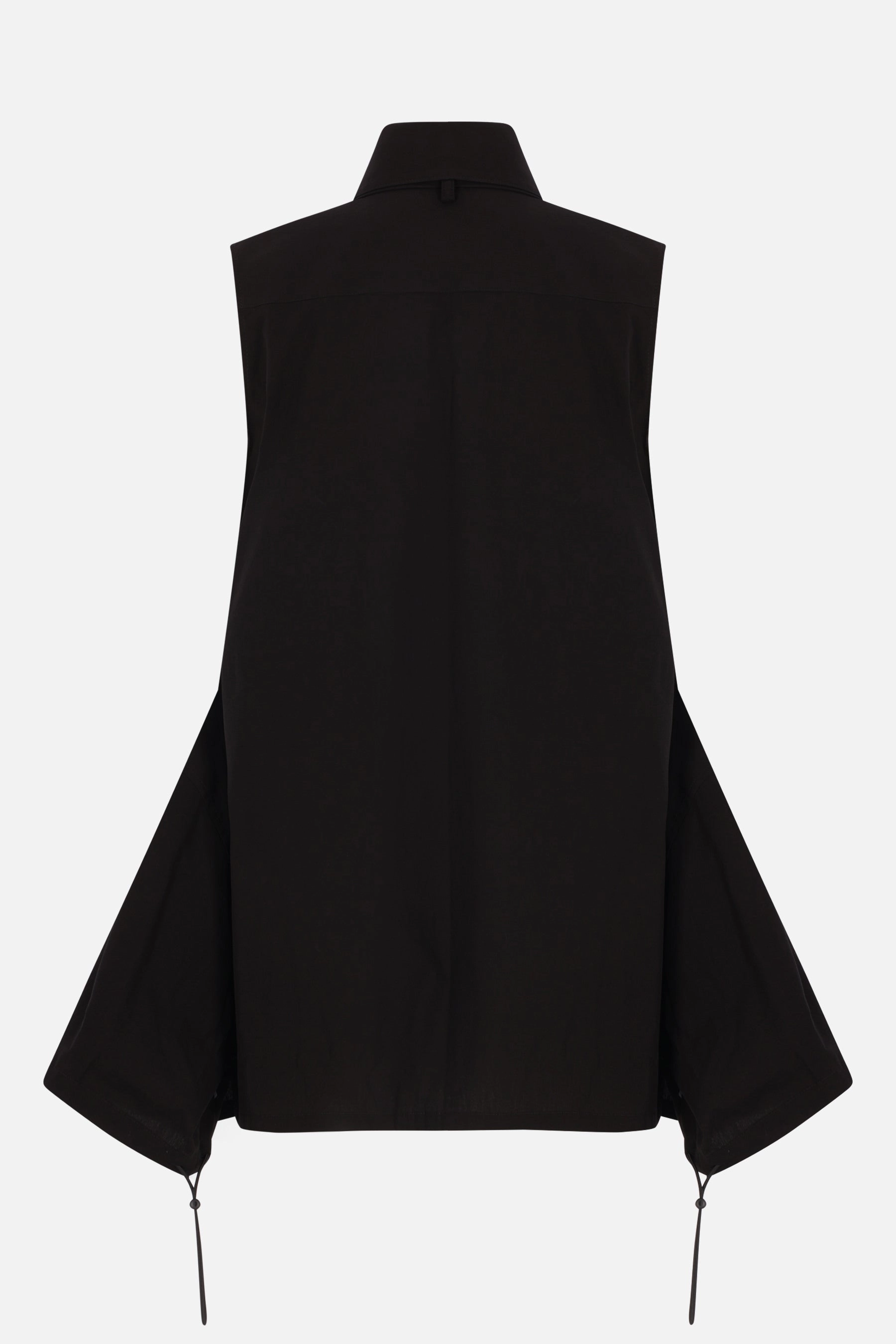 poplin sleeveless tie shirt