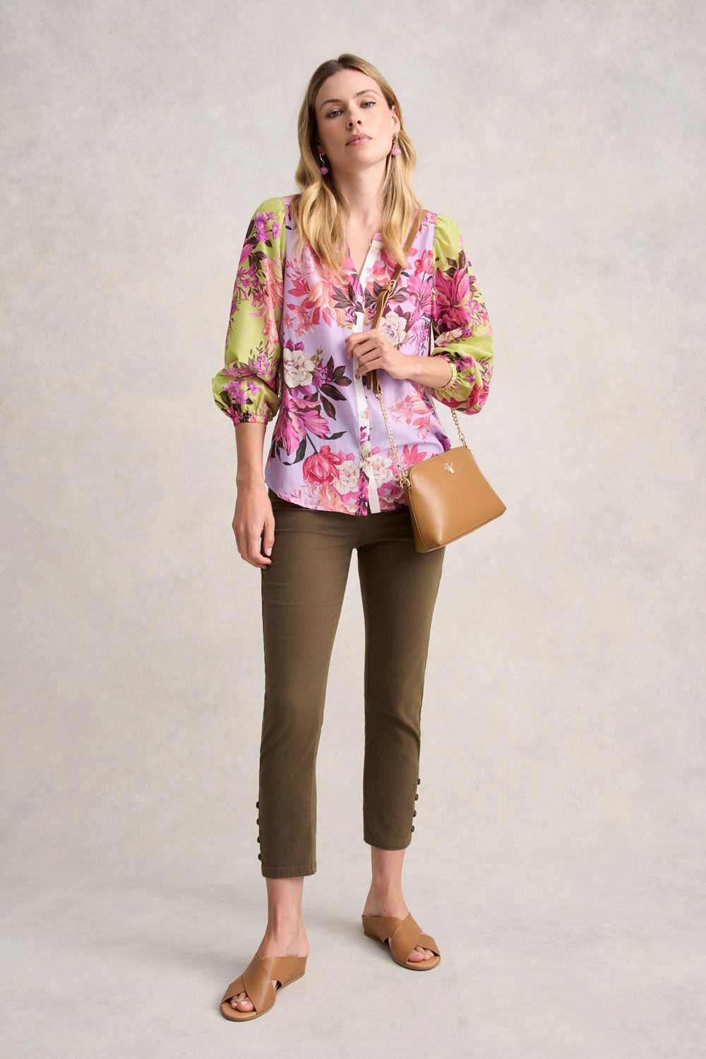 Printed Cotton Silk Shirt - Spliced Floral