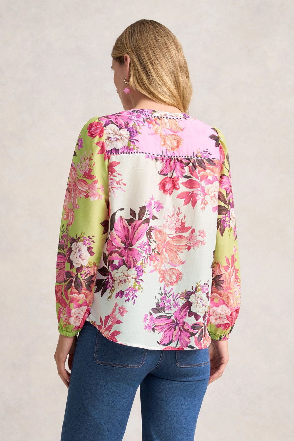 Printed Cotton Silk Shirt - Spliced Floral