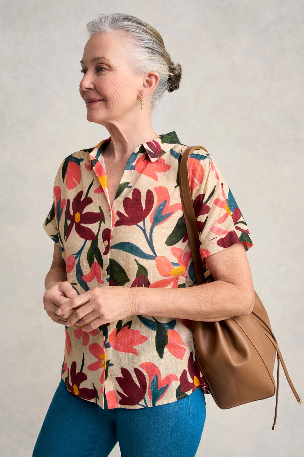 Printed Gauze Shirt - Joyful Floral