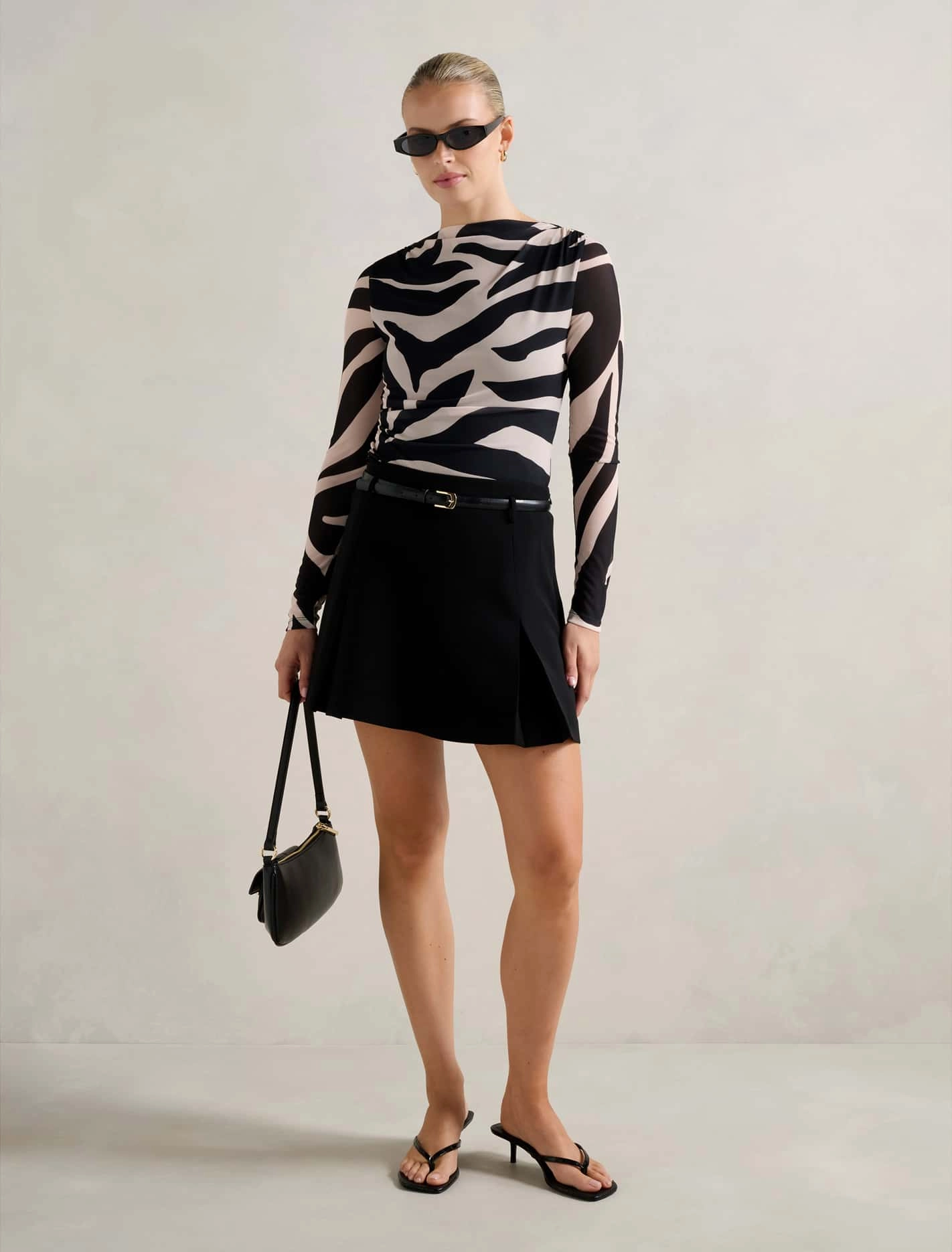 Raegan Ruched Mesh Top