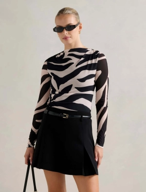 Raegan Ruched Mesh Top