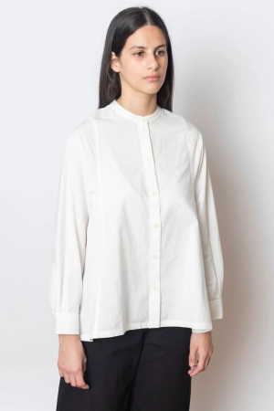 Raised Stripe Cotton Poplin Shirt - White